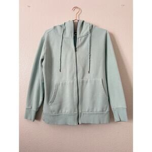 Carve Designs full zip hoodie sweatshirt mint green gray stripe hood lining